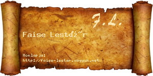 Faise Lestár névjegykártya